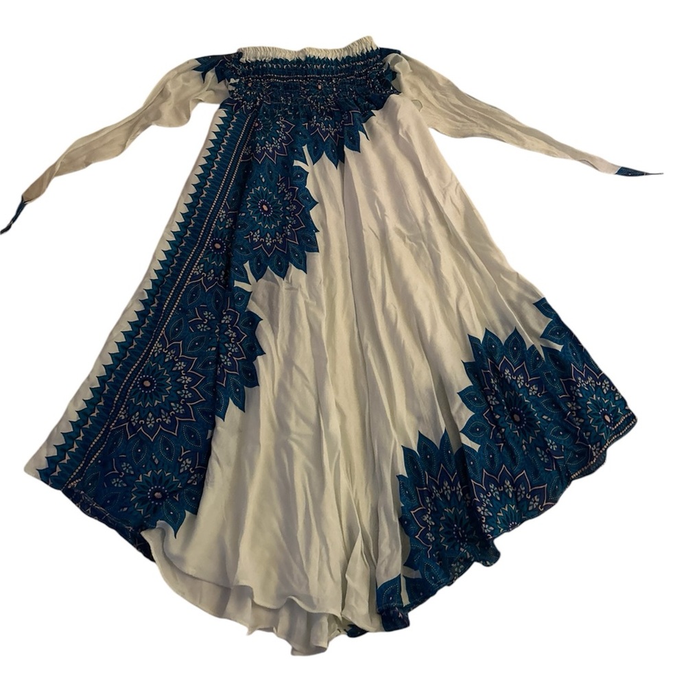 White and Blue floral skirt/dress